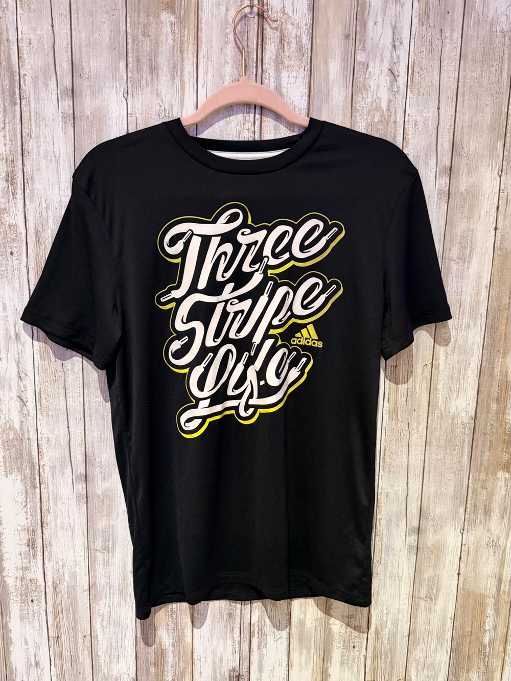 Adidas Boy’s Black 'Three Stripe Life' Graphic Tee